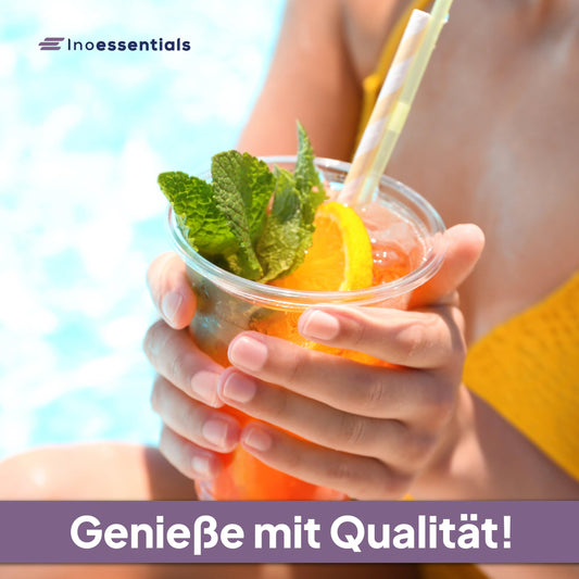 Inoverse 200 Stück Plastikbecher Trinkbecher, 0,3 L Transparent Ausschankbecher, Partybecher Kunststoff, Plastik Becher, Partygeschirr, Bierbecher, Wasserbecher