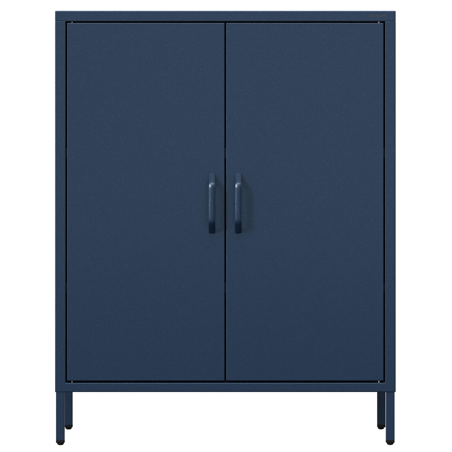 Jan Nowak Sideboard aus Metall, Kommode Glitzernd mit Doppeltür - VITO | Magnetverschluss, Verstellbare Einlegeböden | Highboard Wohnzimmer, Flur, Industriedesign | 80 x 101,5 x 40 cm | Dunkelblau