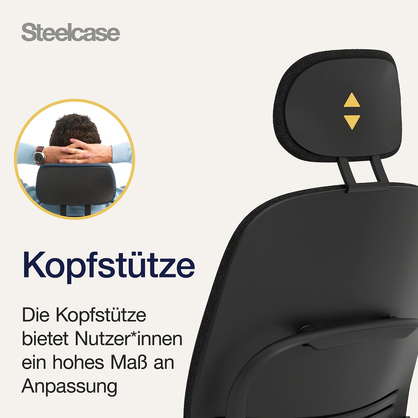 Steelcase Leap Ergonomischer Bürostuhl mit LiveBack Lumbalstütze, flexibler Rückenlehne, anpassbarer Kopfstütze Onyx Schwarz