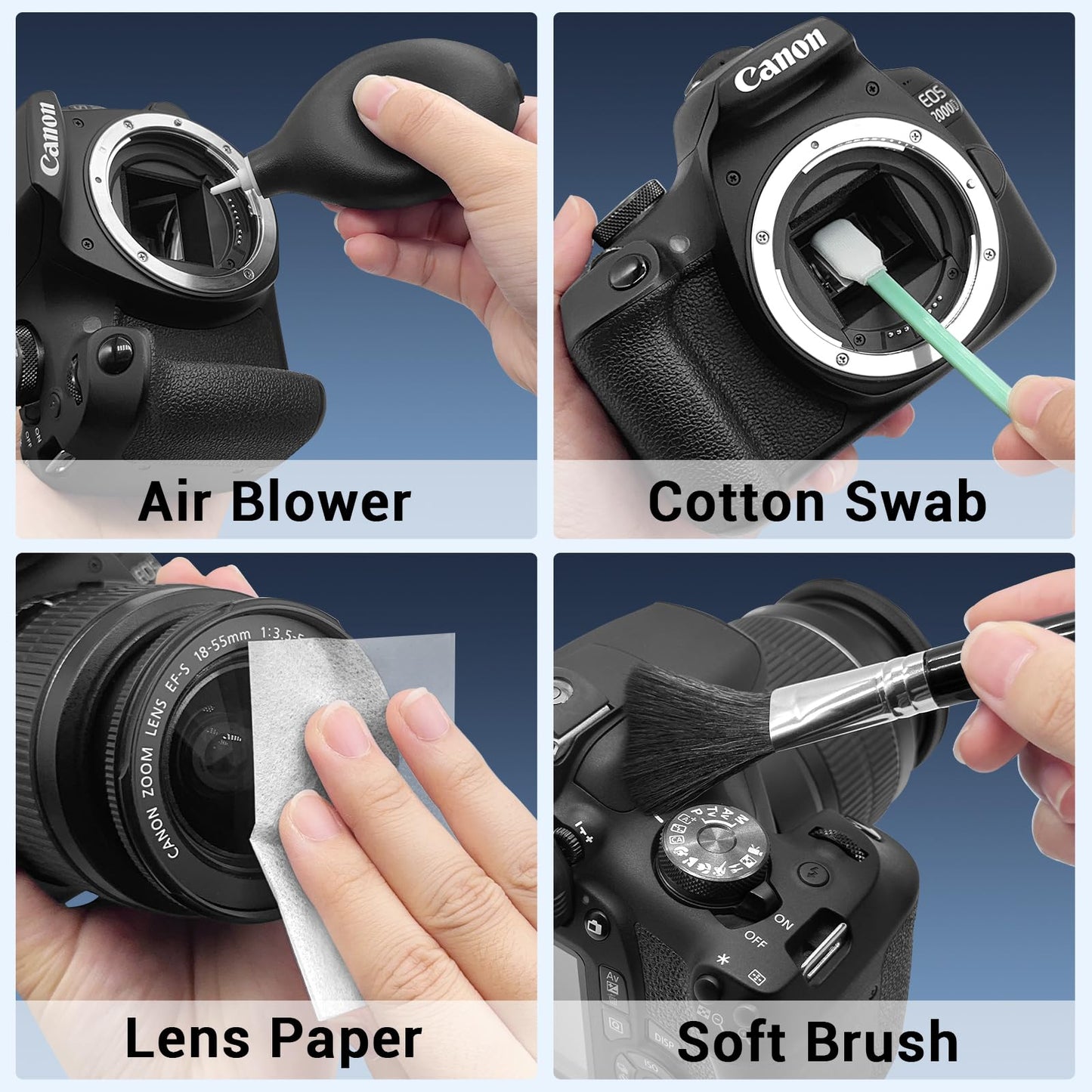Kamera Reinigungsset für Digitale Spiegelreflexkamera, Kompatibel mit Canon Sony Nikon Pentax, Kamera Objektiv Sensor Reinigungsset, Kamera Reinigung Zubehör, Camera Lens Cleaning Kit