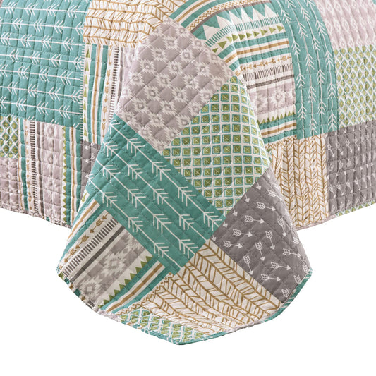 WOLTU Tagesdecke 170x210 cm Bettüberwurf Steppdecke Patchwork Wendedesign Bettdecke Stepp Decke Doppelbett unterfüttert und gesteppt