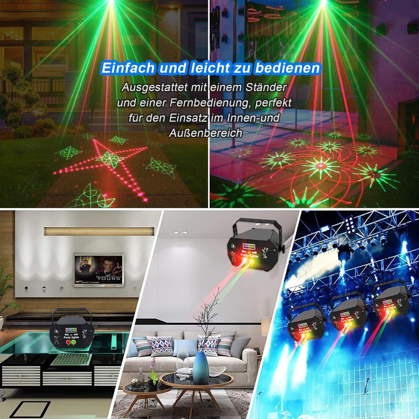 Nigecue Discolicht Partylicht mit Fernbedienung, Musikgesteuert Disco Licht mit Stroboskop, Sprachsteuerte LED DJ Party Lampe Discokugel mit 2M USB Kabel für Halloween Weihnachten Klub Feiertage