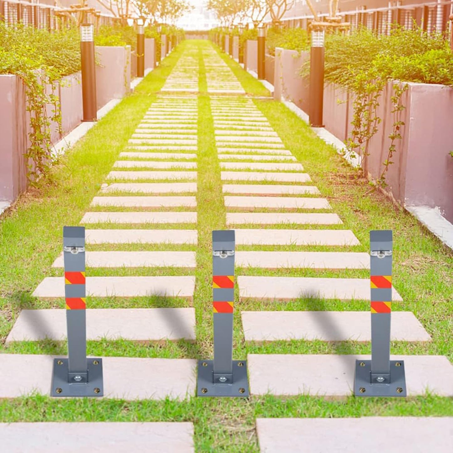 A,1pcs, Parkpfosten Absperrpfosten Mit Schlüssel Klappbar Parkplatzsperre Parkplatzsperren Hohe Sichtbarkeit Robust Standfuß Sperrpfosten Set Abnehmbarer Sicherheitspfosten