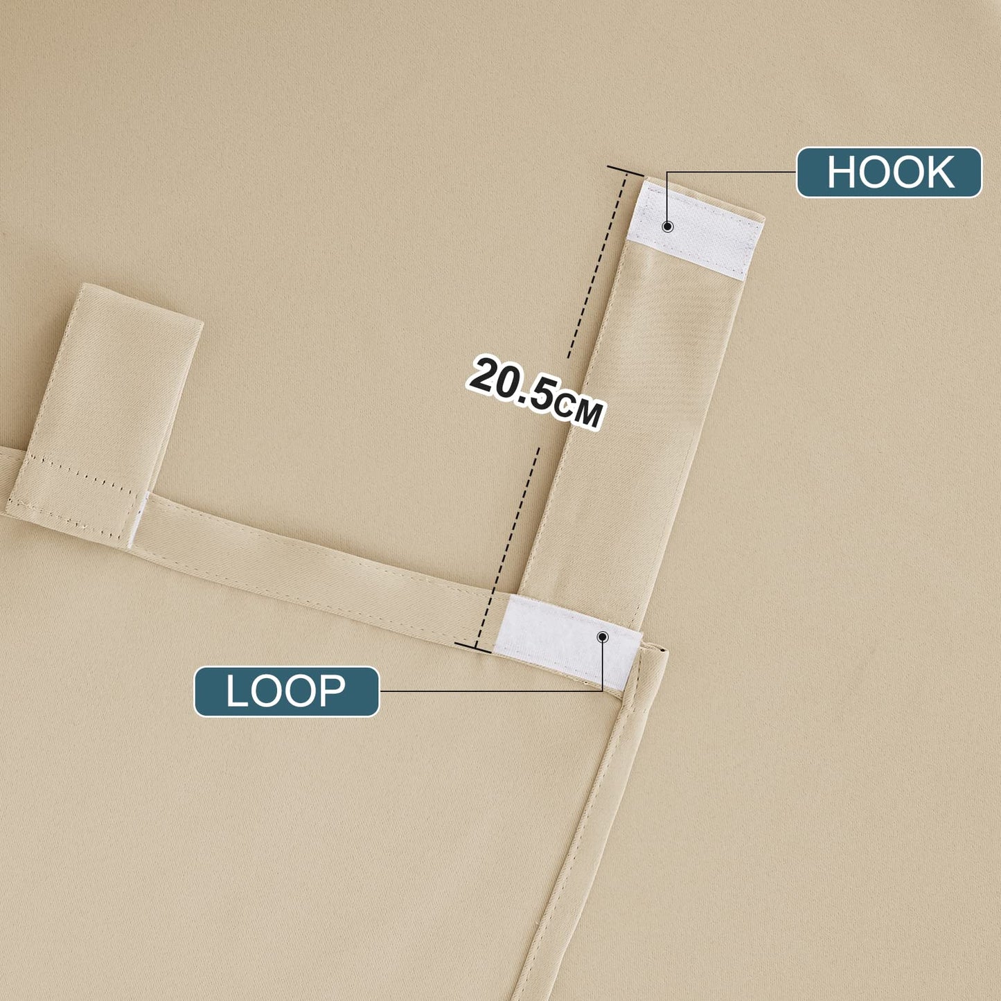 PONY DANCE Outdoor Gardinen Wetterfest 2er Set H 213 x B 132 cm Outdoor Vorhang mit Abnehmbaren Schlaufen Wasserdichte Outdoorvorhänge Sonnenschutz für Terrasse, Biscotti Beige