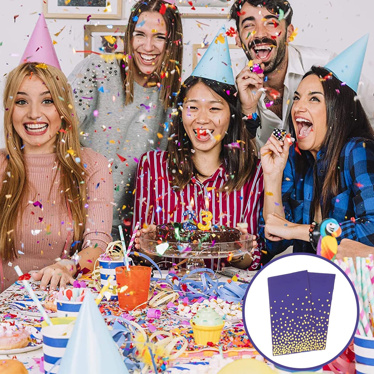 2 Stück Einweg Tischdecke Violett/Gold Punkt Kunststoff Tischdecken Rechteckig,137 * 274cm Tischdecke Rolle wasserdichte Ölbeständig Garten Tischtuch Papiertischdecke für Party,Geburtstag,Weihnachten
