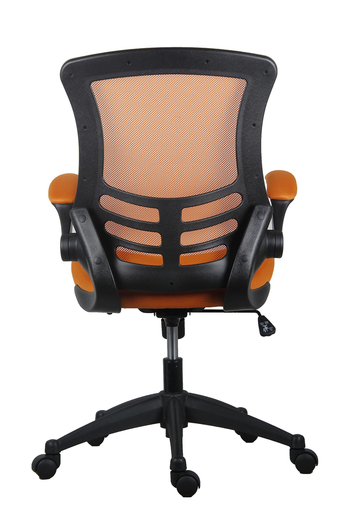 office hippo Gewebe-Operator-Bürostuhl, höhen- und kippverstellbarer ergonomischer Stuhl mit Spannungskontrolle, hochklappbare Armlehnen, für die tägliche Verwendung, bis zu 115 kg Tragkraft, Orange