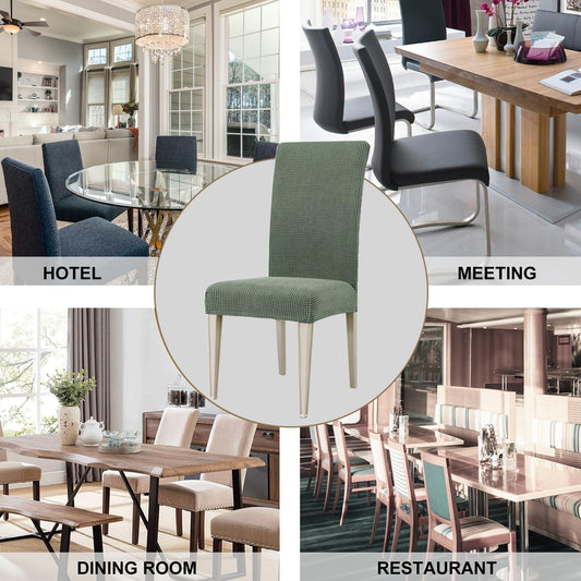 Ystyle Elastische Stuhlhussen 6er Set, Hellgrün, Universal Stuhlbezüge für Hochzeit & Bankett