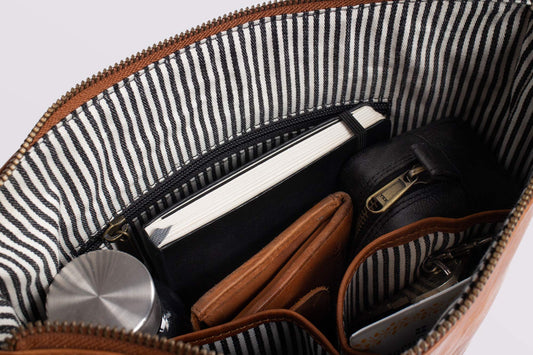 Holzrichter Berlin Shopper No 2-1 (M) Cognac - Damen Vintage Hobo Handtasche & Schultertasche handgefertigt aus Premium-Leder