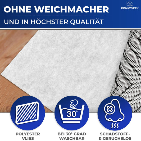 Königwerk Teppich Antirutschunterlage (50 x 80 cm) - Ohne Weichmacher - Extra sichere Antirutschmatte für Teppich und alle Böden - Perfekte Anti Rutsch Teppichunterlage