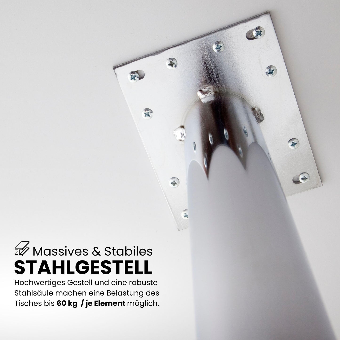 bümö Konferenztisch Kreis-Form 160x160 cm großer Besprechungstisch rund in Nussbaum, Besprechungstisch mit Chromfüßen, Meetingtisch für 4 Personen, Tisch für Besprechungsraum & Meeting