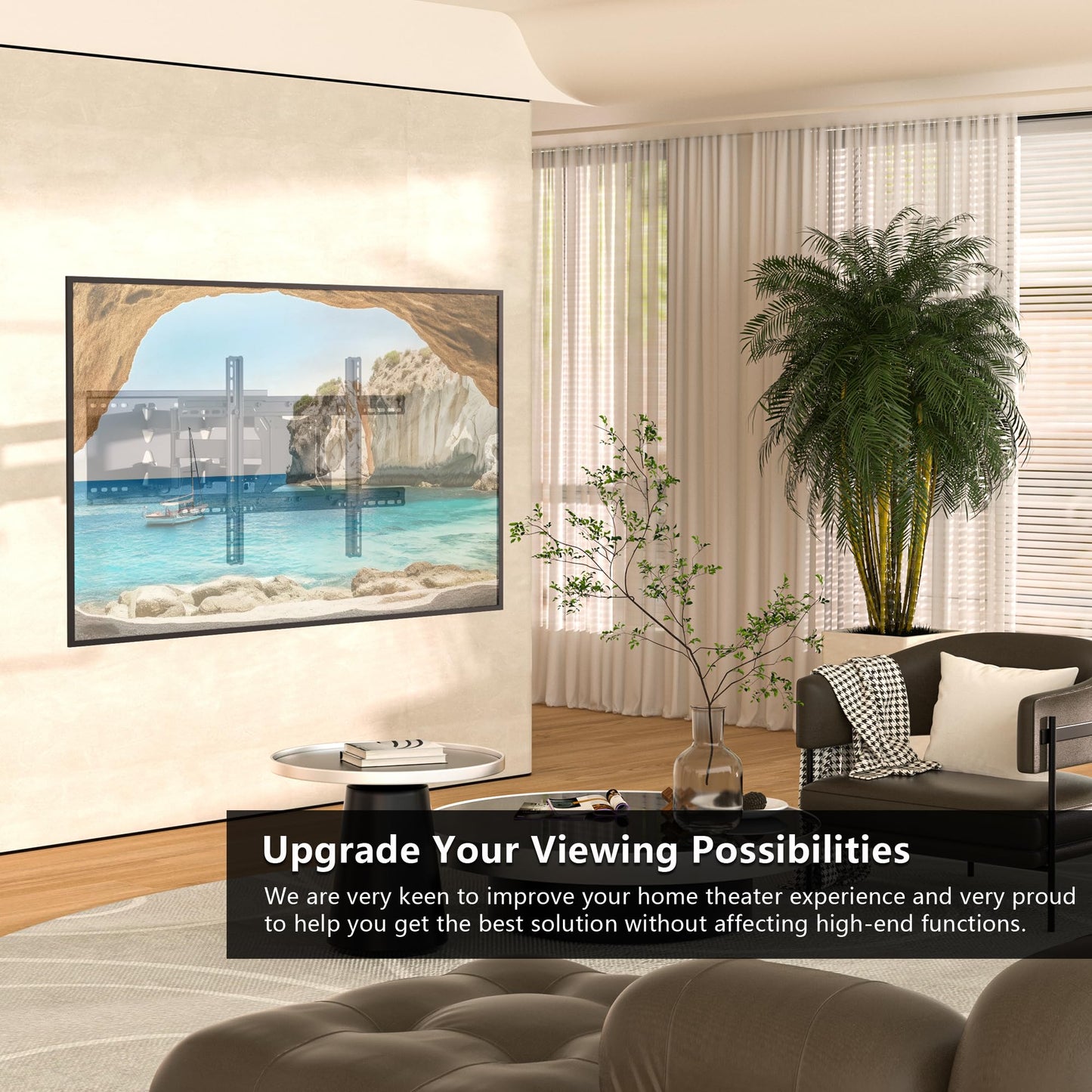 BONTEC TV Wandhalterung Schwenkbar Neigbar Fernseher Halterung für 37-80 Zoll Fernseher Curved LCD/LED Vollbewegung - 65kg Tragfähigkeit – VESA 100x100-600x400