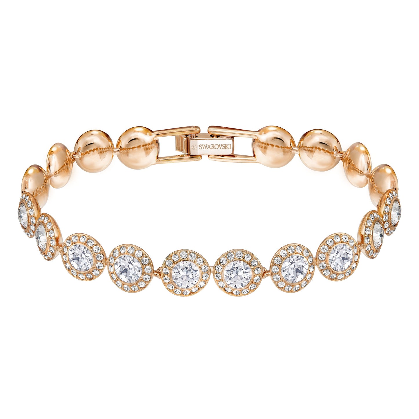 Swarovski Una Angelic Armband, Rund, Weiss, Roségold-Legierungsschicht