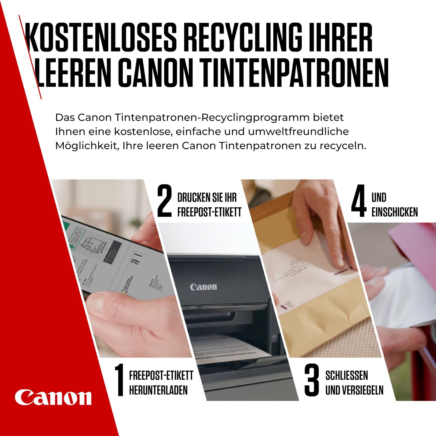 Canon Tinten-Multipack - PGI-580/CLI-581 Original Drucker-Tintenpatronen 5er-Pack (1 x Schwarz, 1 x Cyan, 1 x Magenta, 1 x Gelb & 1 x Schwarz) - Kompatibel mit Canon PIXMA Druckern