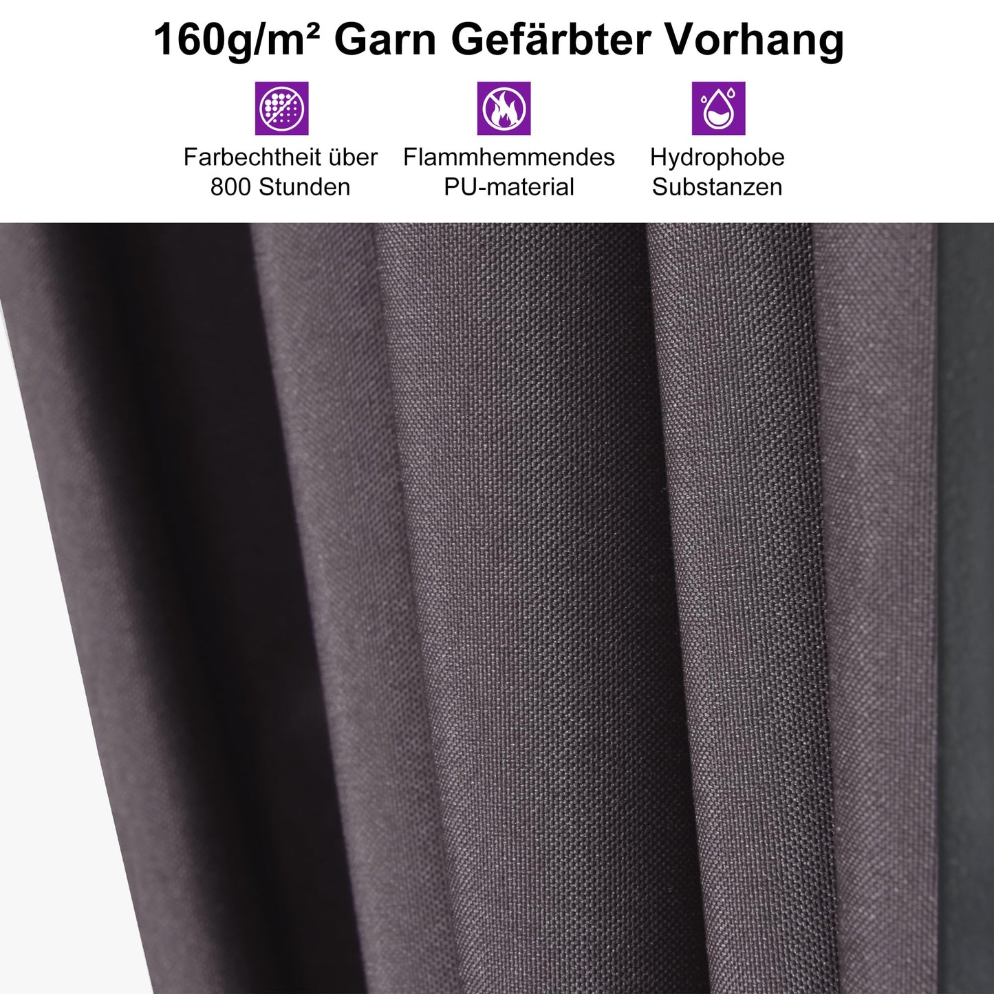 PURPLE LEAF Gartenpavillon 2.4 x 2.4 m Festem Dach, Basisch Pavillon Wasserdicht Stabil Winterfest Stahldach Hardtop Pavillon mit Seitenteilen Alu Pavillon für Grillpavillon, Grau