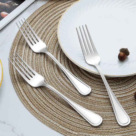 BEWOS Gabeln24 Stück, 7,9”(20cm) Gabeln Set, Edelstah Gabel, Tafelgabeln, Besteck Gabeln, Kuchengabeln Spiegelpoliert, Dessertgabeln Spülmaschinenfest, Tafelgabeln Geeignet für Haus, Restaurant, Hotel