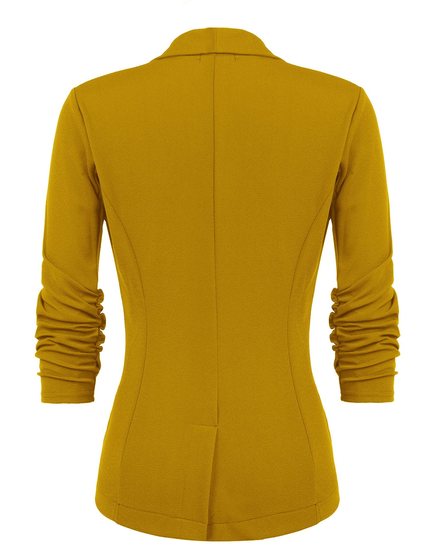 UNibelle Damen Blazer 3/4 Arm Lang Jacken V-Ausschnitt Stretch Elegant Bolero Jacke Tailliert Damenblazer Ockergelb XL