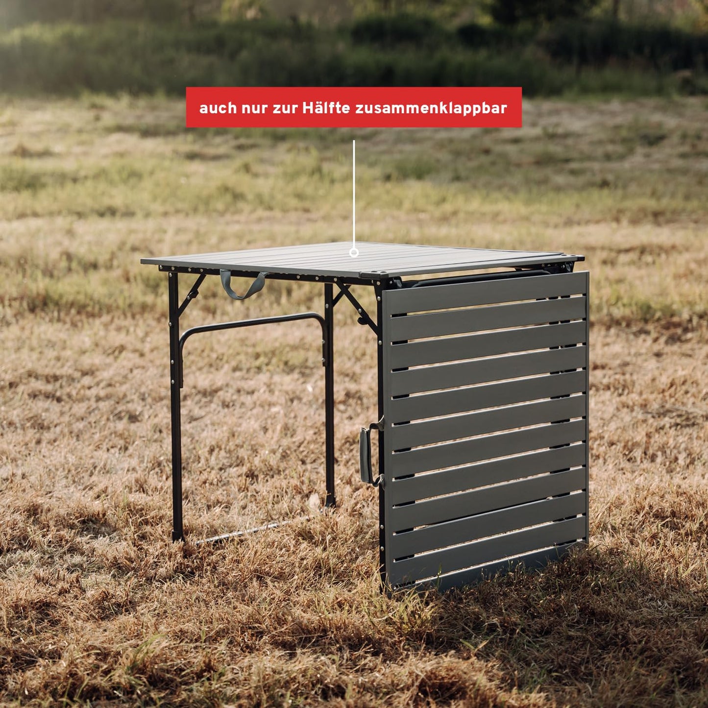 CAMPWERK Alu Camping Tisch, Campingtisch XL, Klapptisch, Gartentisch, Camping Möbel, Faltbar & Tragbar, Leichtes Aluminiumgestell, Ausklappbar, Für 2-6 Personen, 150 x 76 cm