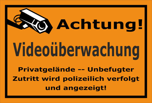 Melis-Folienwerkstatt Schild - Video-überwachung - 15x10cm | 3mm Hartschaum – S00348-007-E 20 VAR