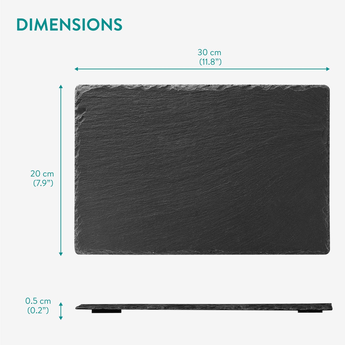 Navaris Schiefer Teller Platzset 8-teilig inkl. Kreide - 30x20cm Schieferplatten 8x Servierplatte - Servierteller Schieferplatte Sushi Geschirr eckig
