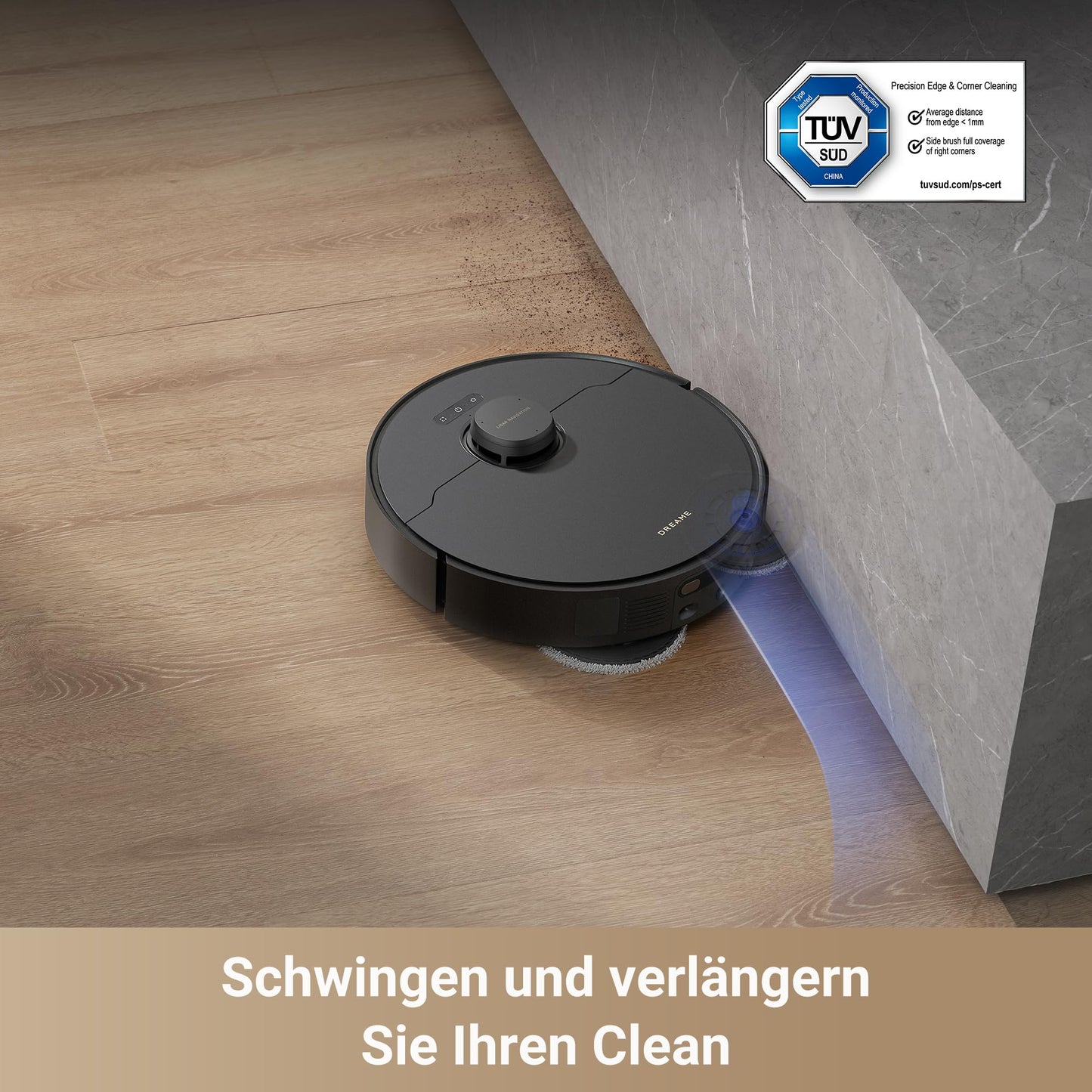 dreame X40 Master Saugroboter mit Wischfunktion, 28cm kompakter Basisstation, automatisches Befüllen und Entleeren, intelligente Navigation, 12.000Pa Starke Saugkraft, Mop-Selbstreinigung