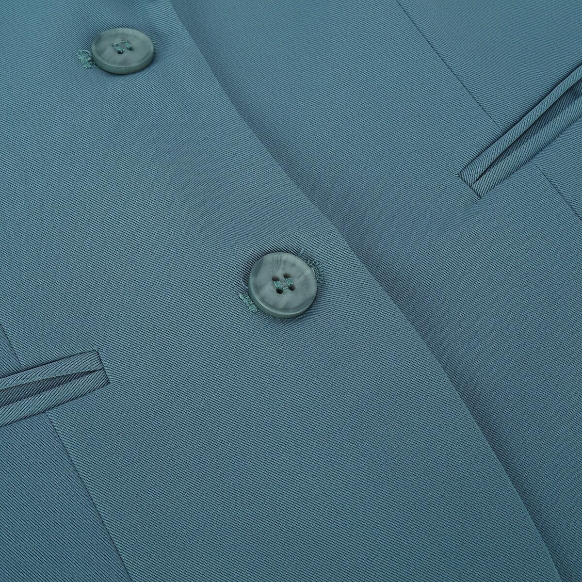 YYNUDA Hosenanzüge für Damen Fallendes Revers Zwei Einreiher Slim Elegant Taillierter Business Hosenanzug（Blau Grau L）
