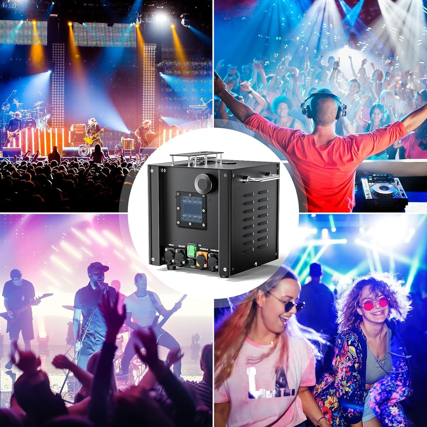 FODEXAZY 700W Wasserdicht Pyrotechnikmaschinen Cold Spark Feuerwerksmaschine LCD Display BüHneneffekt Effekt Machine mit Fernbedienung für Party Halloween Weihnachten Hochzeit (2 Stück mit Flightcase)