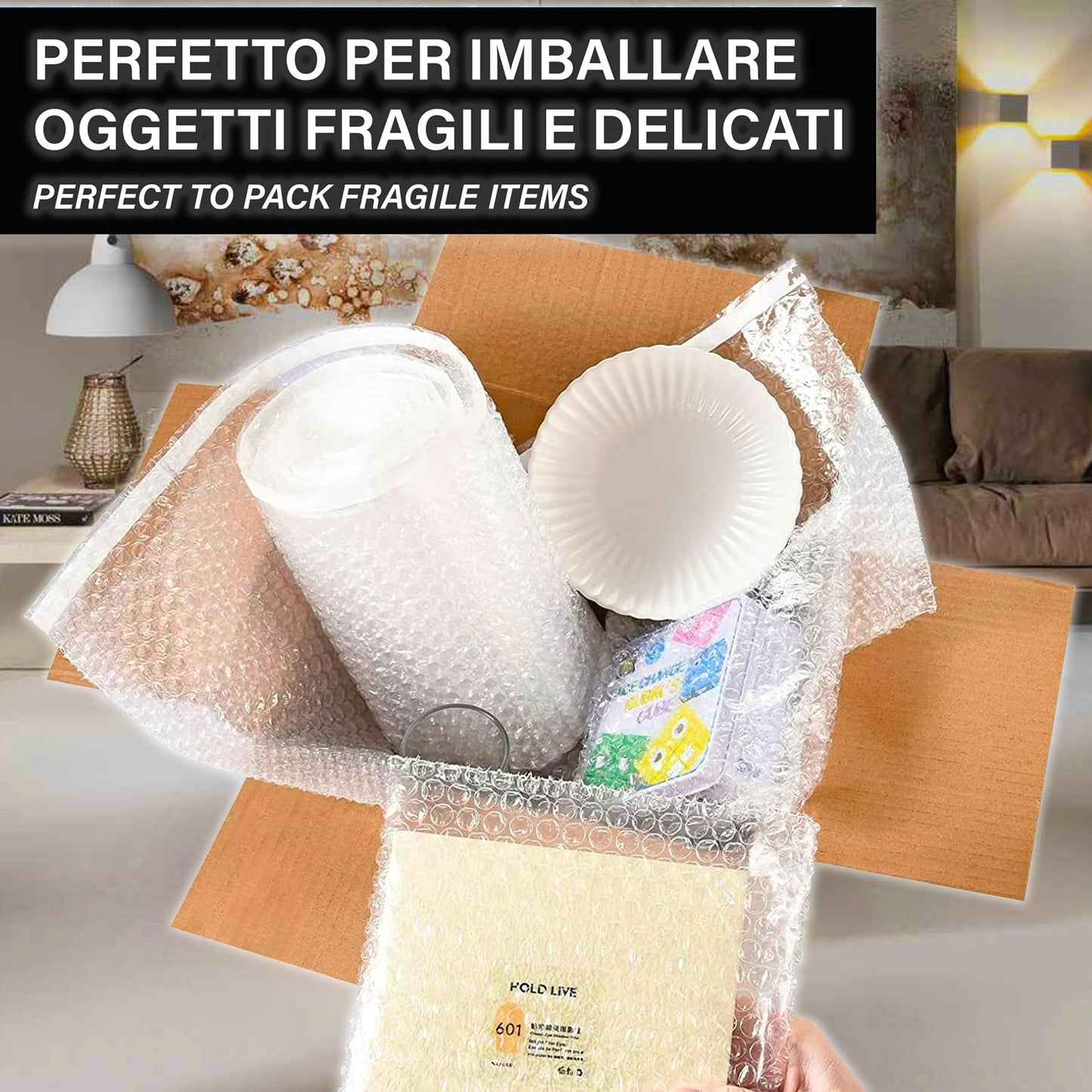 IPEA Luftpolsterfolie für Verpackung und Versand – Rolle 20 Meter x 30 cm – Made in Italy – Pluriball Luftblasen zum Schutz, Polsterung, Verpackung von Gegenständen im Transport – Reißfest