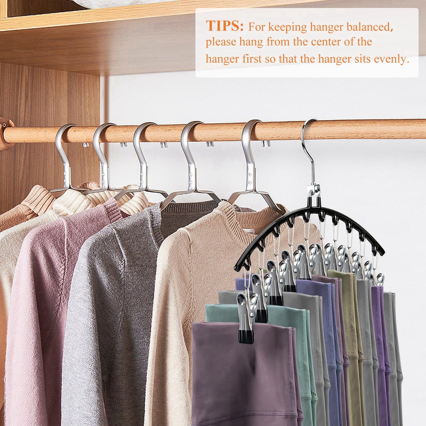 HONZUEN 2 Stück Hosenbügel Platzsparend, Metall Kleiderbügel Platzsparend für Hosen, Hosenbügel Klemmbügel, Hangers Hosen Organizer Hosenhalter für Kleiderschrank Röcke Mützen Leggings(Schwarz)