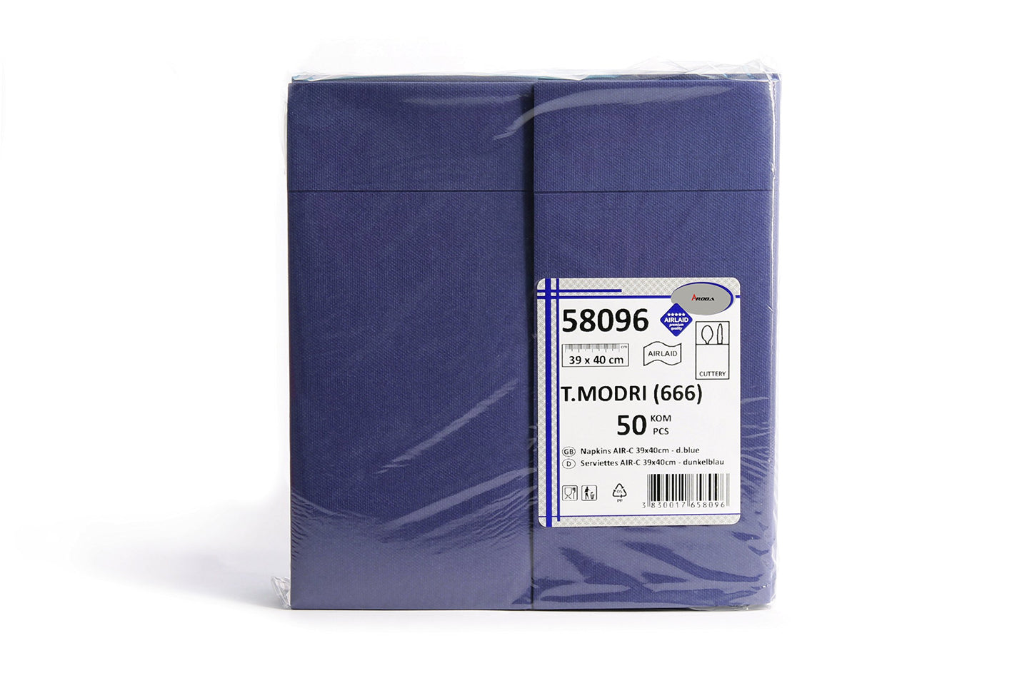 AROBA 100x Airlaid Besteckservietten (Blau, 39x40 cm) - Hochwertige Serviettentaschen - Fertig gefaltete Bestecktaschen - Stoffähnliche Airlaidservietten