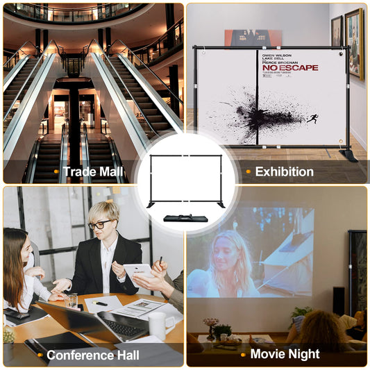 EMART Banner Ständer 3 x 2,4 m, Verstellbarer Hintergrundsystem, Hintergrundständer für Foto Studio, Porträt und Produktfotografie, Fotografie - Upgraded