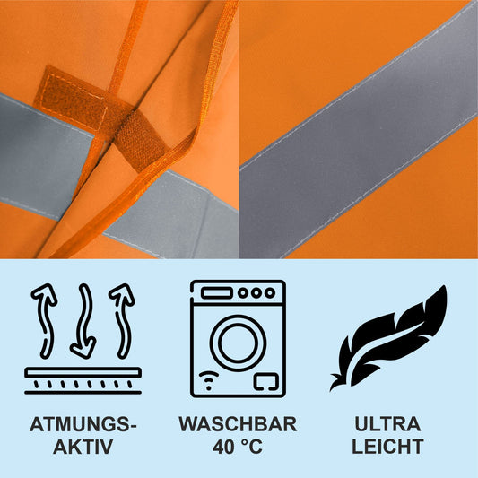 Fassbender-Druck WARNWESTEN - Sicherheitsweste ORANGE Warnweste nach EN ISO 20471 zertifiziert - Warn Weste für EINSATZLEITER - Unisex mit hochwertigem Reflektorstreifen (ORANGE I M/L I 1St.)
