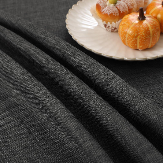 smiry Leinenoptik Tischdecke Abwaschbar Lotuseffekt Eckig 100 x 140 cm Tischtuch Leinendecke Wasserabweisend Tafeldecke Tischwäsche Fleckschutz, Dunkelgrau