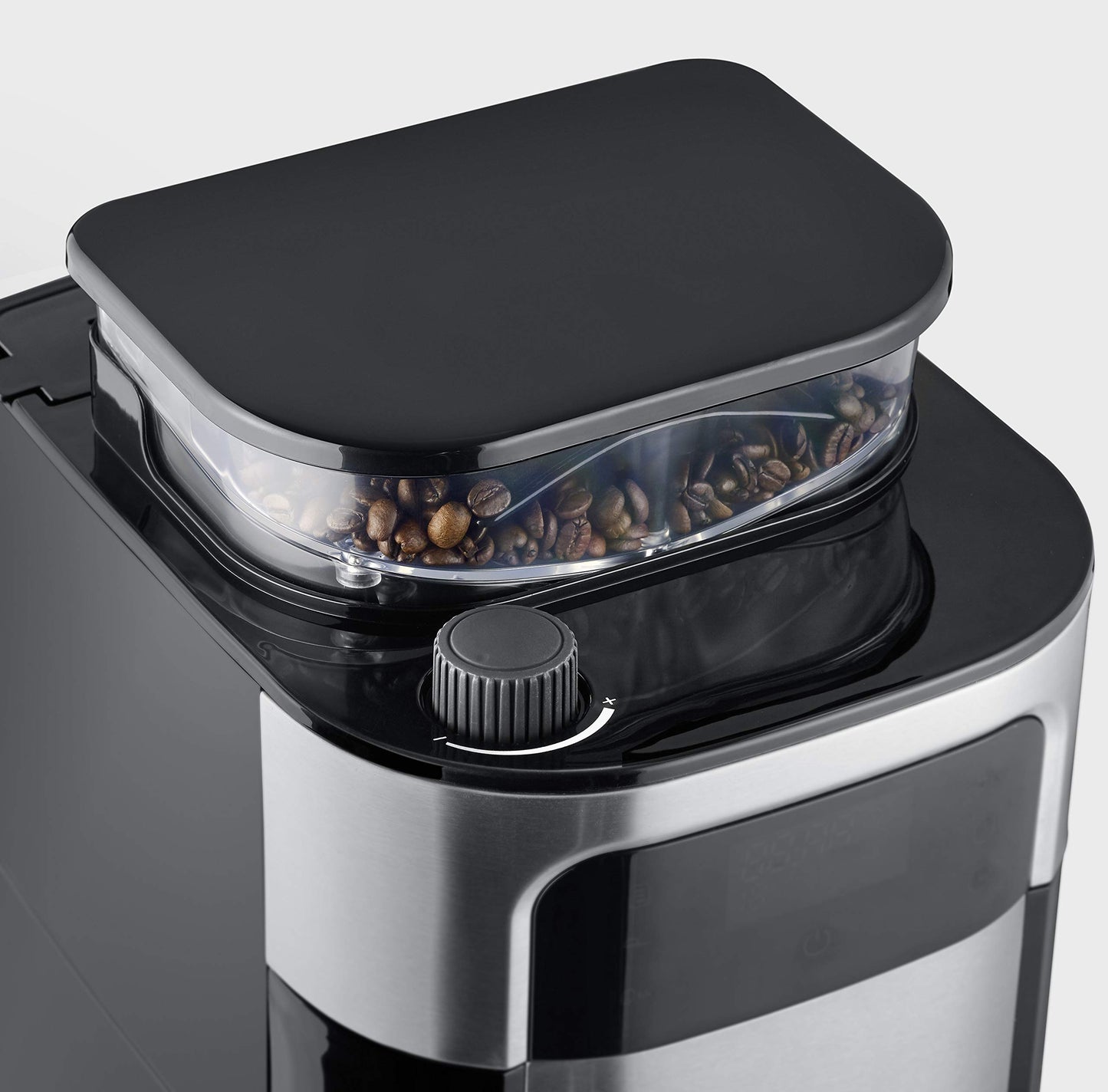 SEVERIN Filterkaffeemaschine mit Edelstahl-Mahlwerk und Thermokanne, feinste Mahlung und individuell auswählbarer Mahlgrad, 1000 W, für bis zu 8 Tassen / ca. 1 Liter, Schwarz, KA 4814