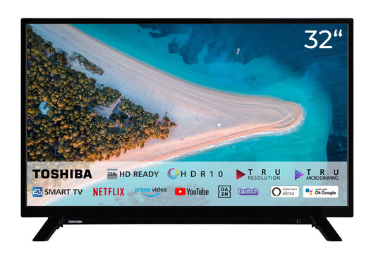 TOSHIBA 32W2263DG 32 Zoll Fernseher/Smart TV (HD Ready, HDR, Netflix/Prime Video, Triple-Tuner, Dolby Audio), Schwarz