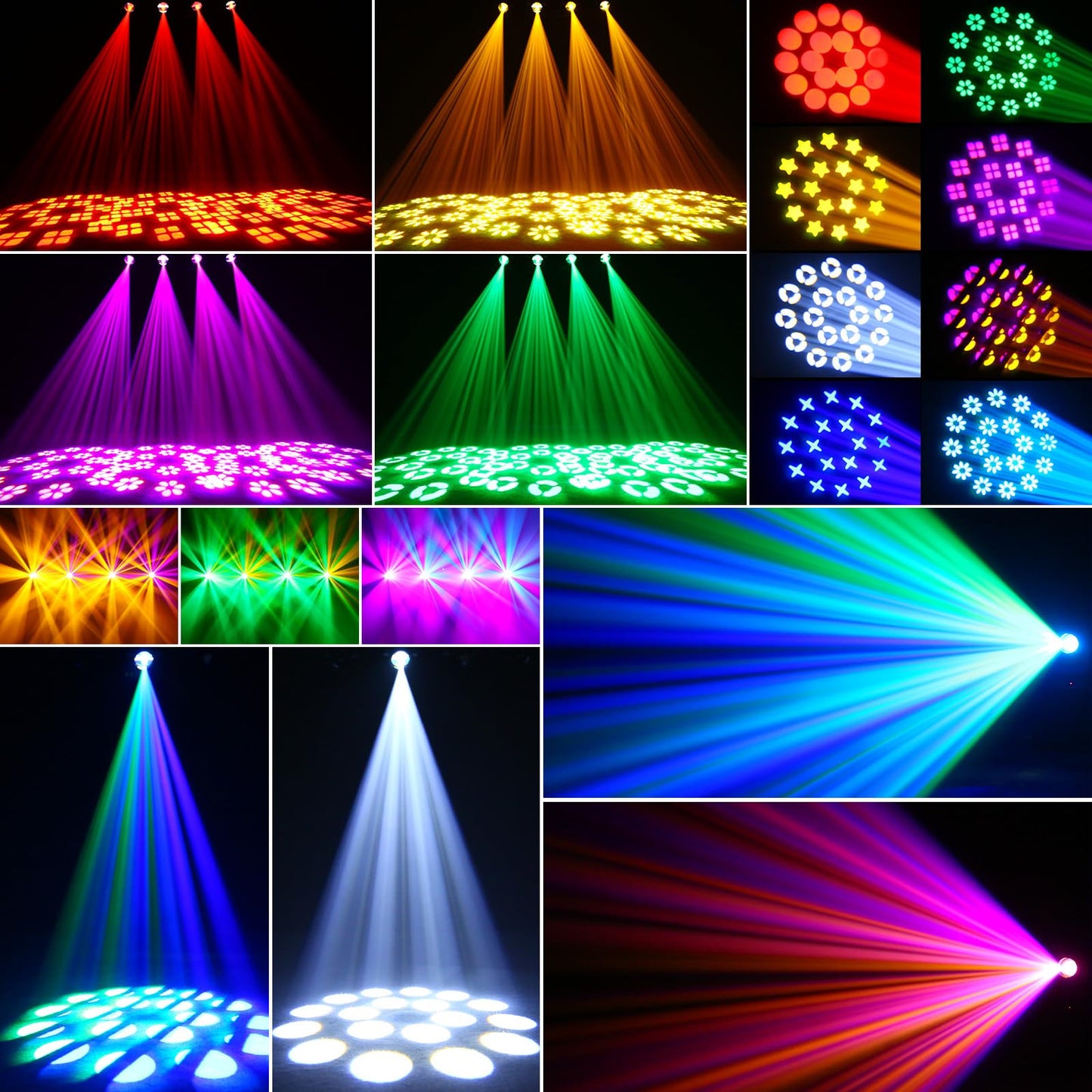 150W Moving Head LED DMX Bühnenlicht 8 GOBO Rotierender RGBW Spot Beam DJ Licht Ton aktiviert Scheinwerfer für Weihnachten Disco Konzert Party Hochzeiten