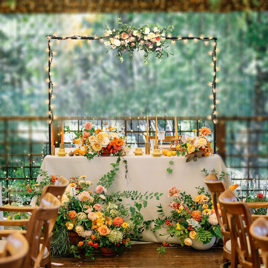 washrobots Verstellbar Tischbogen mit Klemmen 110CM-270CM Länge Tischstange Dekostange Adjustable Metal Over Table Hanging Rod Table Arch With Clamps Schwarz Metall Hochzeit Bogen Party-Dekoration