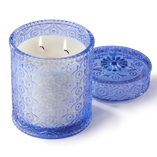 Airkeep Duftkerze im Glas Violet Amber, 450g groß Kerze, Weihnachten Duftkerze, Kerzengeschenke für Frauen & Männer