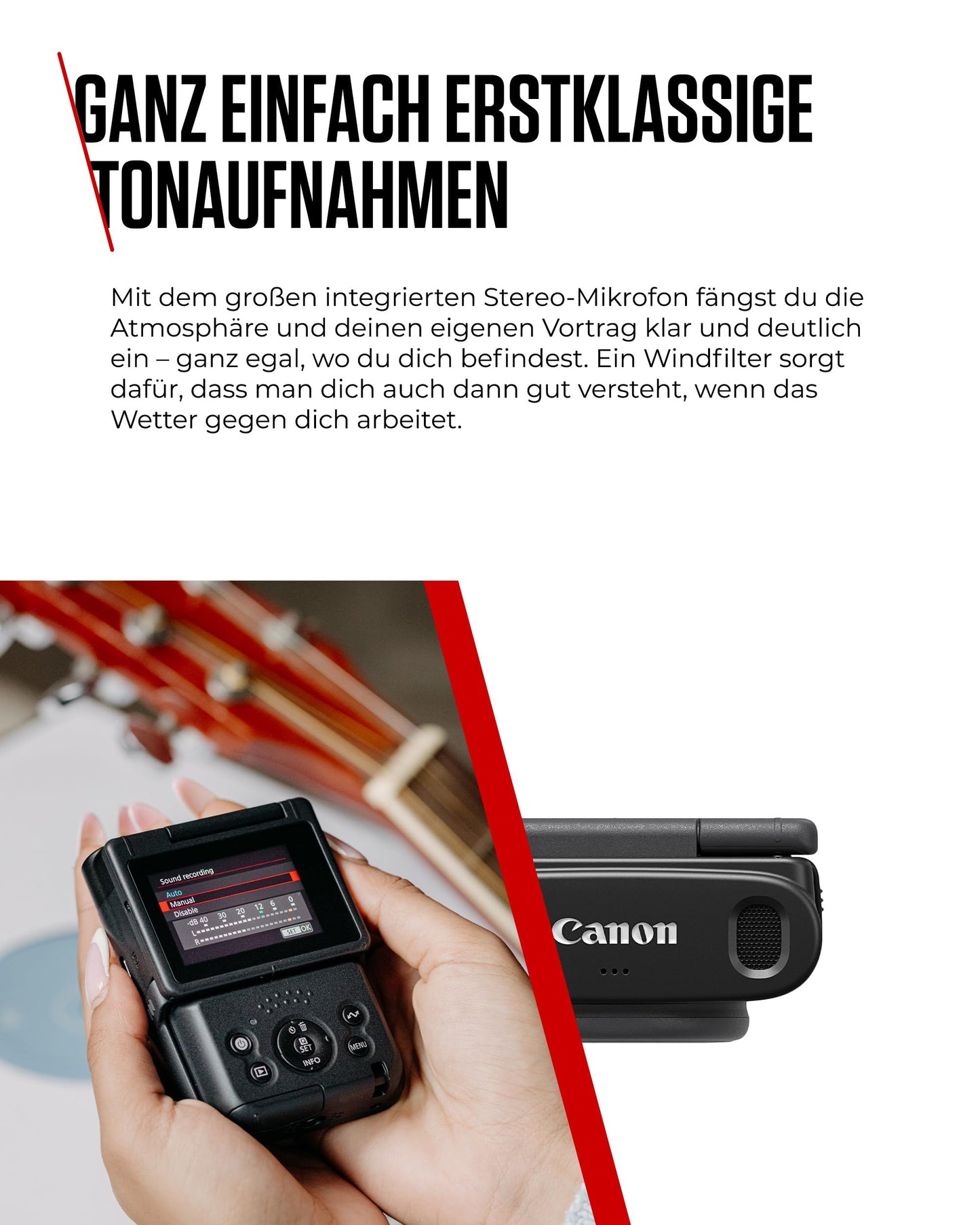 Canon PowerShot V10 Vlogging Starter Kit Kompaktkamera - Digitalkamera (Weitwinkel Objektiv, 4k Kamera Videokamera, klappbares Touch-Display, Stereo-Mikrofon, Stativ, Streaming, Content Creation)
