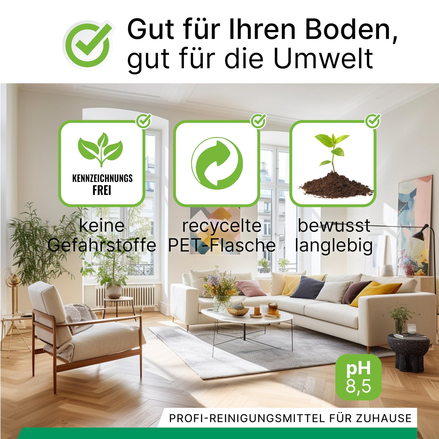 BiOHY Reinigungsmittel für Saugwischer mit Frischeduft (9 x 1 Liter) + Dosierer | 1:200 Konzentrat für alle Nass-Trockensauger | ideal für Fliesen, PVC, Parkett, Laminat & Teppich | streifenfreier