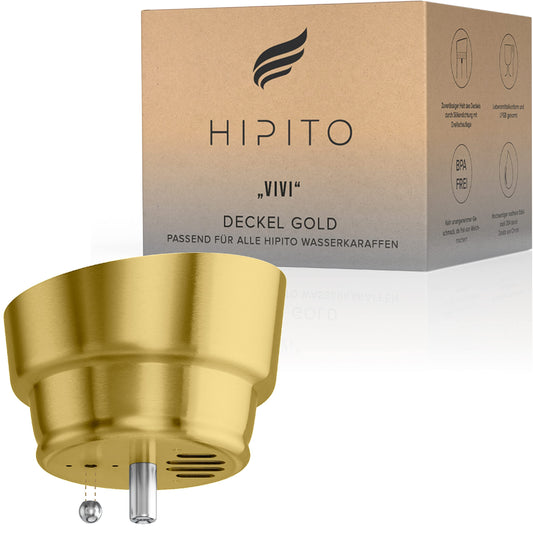 HIPITO Glaskaraffe Ersatz Deckel Gold - Vivi - passend für alle HIPITO Karaffen - spülmaschinenfest