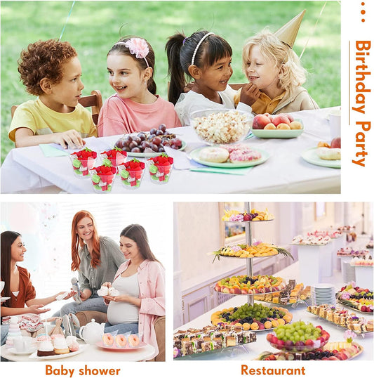 LATERN 50 Stück Kunststoff Dessert Becher, 200ml Geschwungene runde Dessertbecher Transparenter Parfait Vorspeisen Becher Wiederverwendbare Servierschüssel für Pudding Mousse Party (11,4 x 6,3cm)