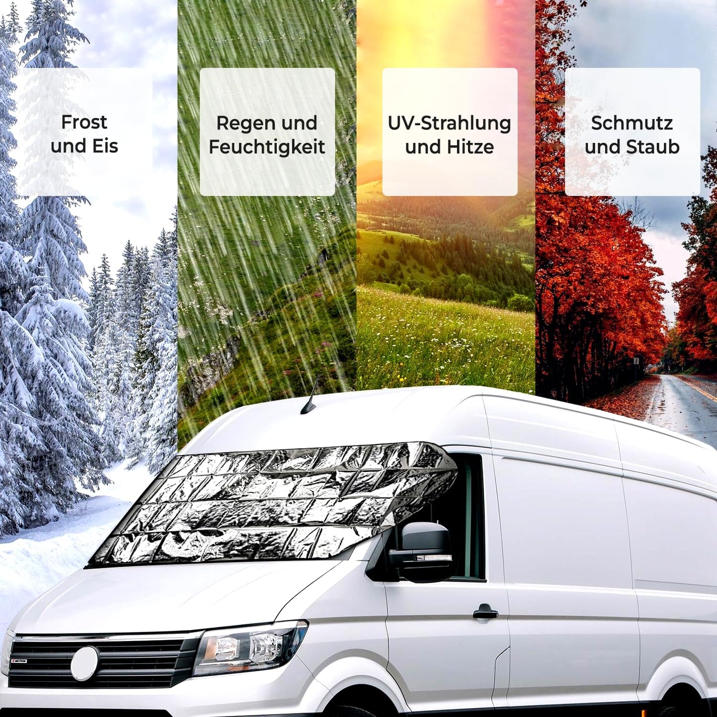Frontscheibenabdeckung Winterabdeckung Sonnenschutz XL 250x100 cm Wohnmobil Transporter