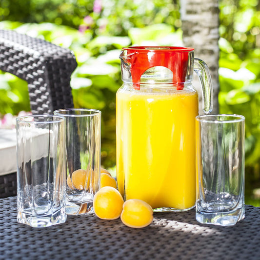 KADAX Trinkgläser aus hochwertigem Glas, 6er Set, Wassergläser, dickwandige Saftgläser, geriffelte Gläser für Wasser, Drink, Saft, Party, Cocktailgläser, Getränkegläser (hoch, 380ml)