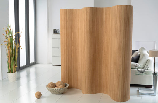 DE-COmmerce Doppelseitiger Bambus Paravent (BxH) 244 cm (Variable Stellbreite) x 185 cm Raumteiler Trennwand Faltwand Shoji Sichtschutz Farbe: Pure