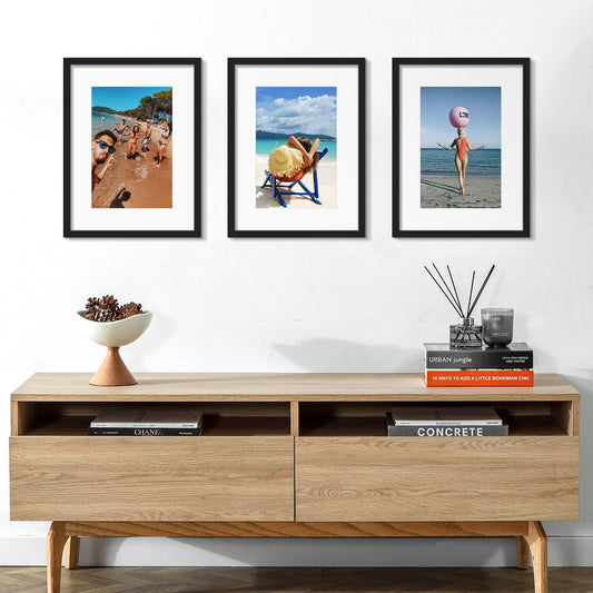 upsimples 3 Pack Bilderrahmen 30x40, Schwarz Rahmen 30x40, Picture Frame für Fotos, Bilder, Poster