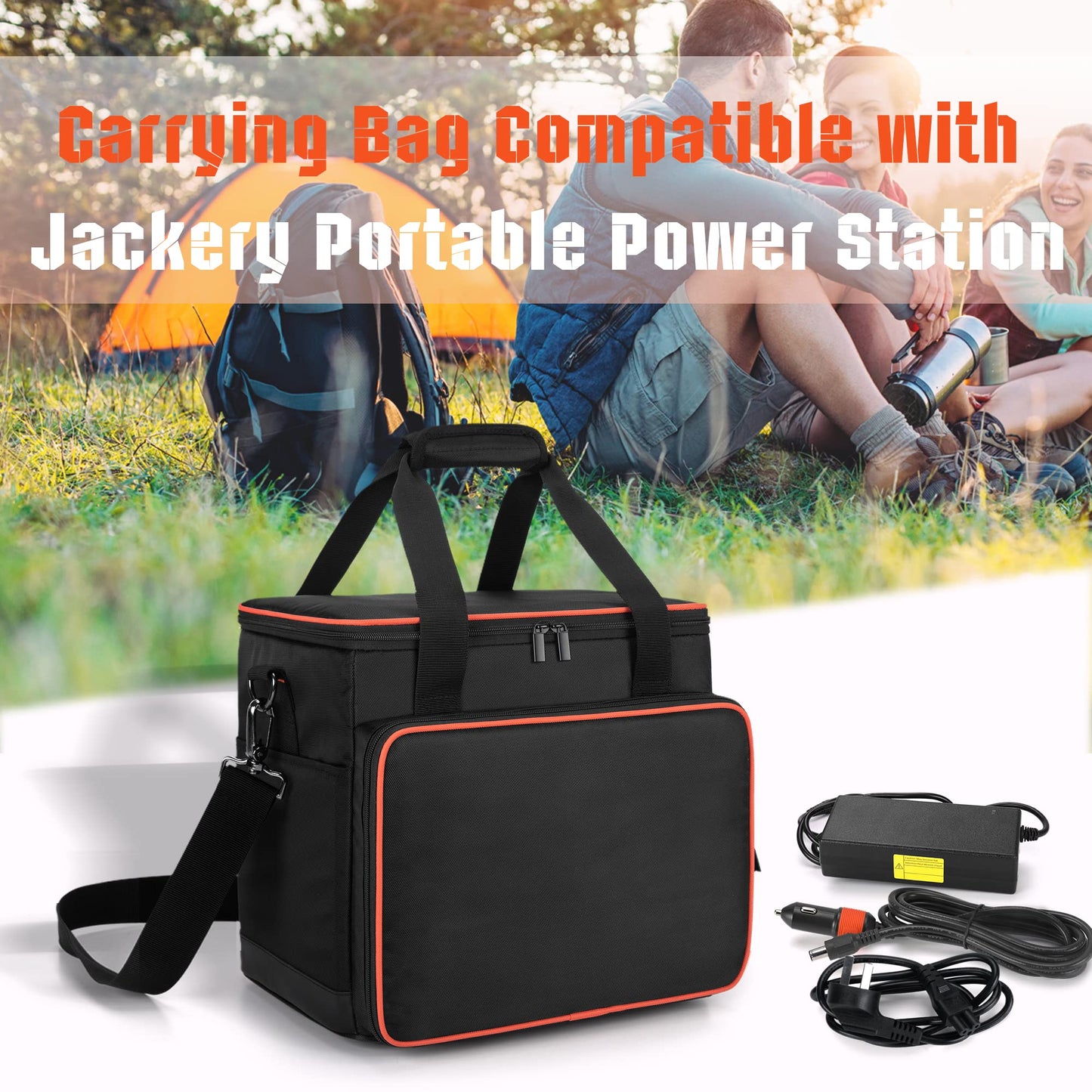 Trunab Tasche für Generator, Kompatibel mit Jackery Explorer 500, Reisetasche für Tragbares Kraftwerk mit Taschen für Ladekabel und Zubehör