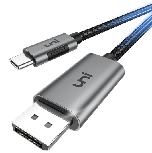 uni USB C zu DisplayPort-Kabel (4K@60Hz, 2K@165Hz), 1m/3ft Thunderbolt 3/4 zu DisplayPort-Kabel, Kompatibel für iPhone 15 Pro Max, MacBook Pro, MacBook Air, iPad Pro, XPS, Surface Book usw.