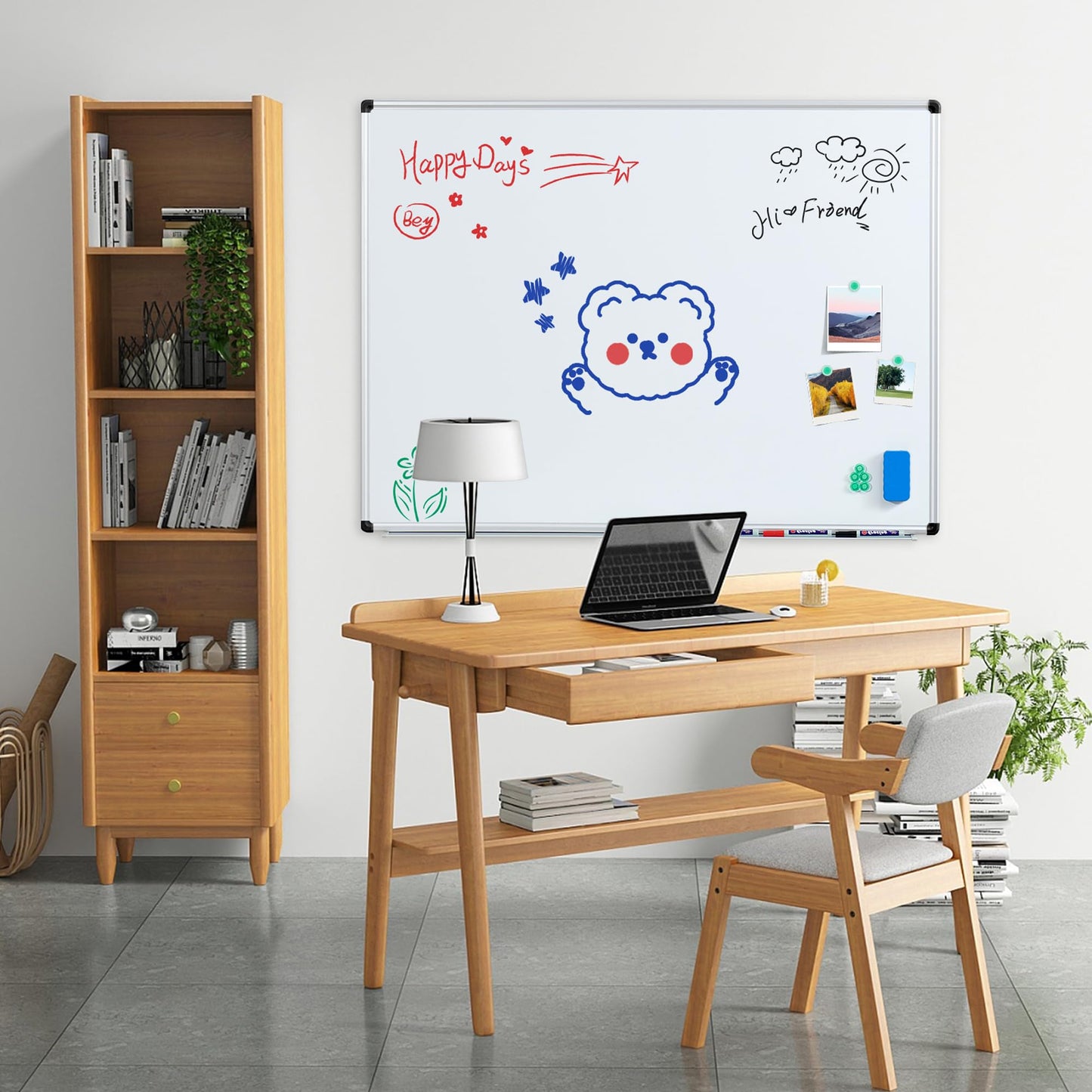 Dynamic-Wave Premium Whiteboard - 240 x 120 - Magnetwand & Schreib- und Zeichentafel - Vielseitige Magnettafel, Notiztafel für Büro, Schule & Zuhause