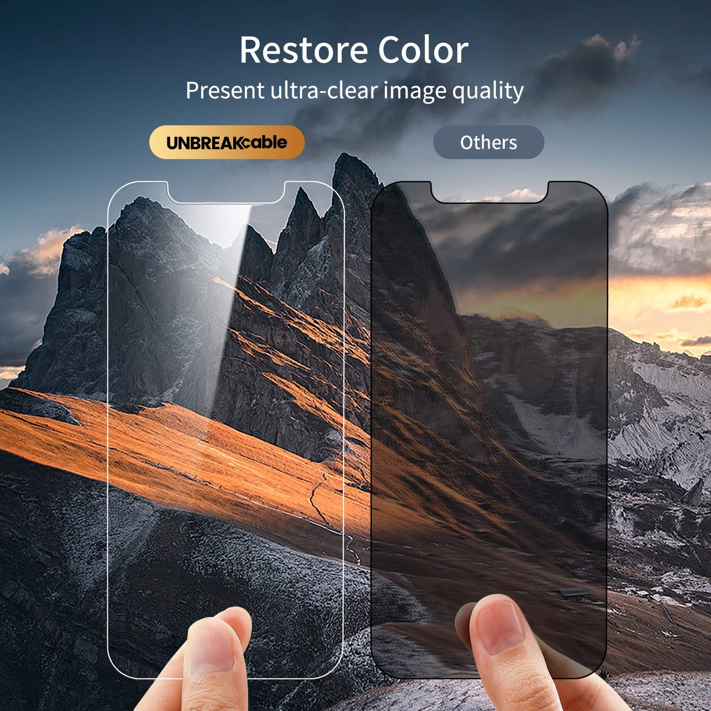 UNBREAKcable Panzer Sichtschutz Glas für iPhone 12/12 Pro [2 Stück], Blickschutzfolie für iPhone 12/12 Pro 6,1 Zoll, Anti-Spähen Privatsphäre Schutzglas, Kratzfest, Anti-Fingerprint und blasenfrei