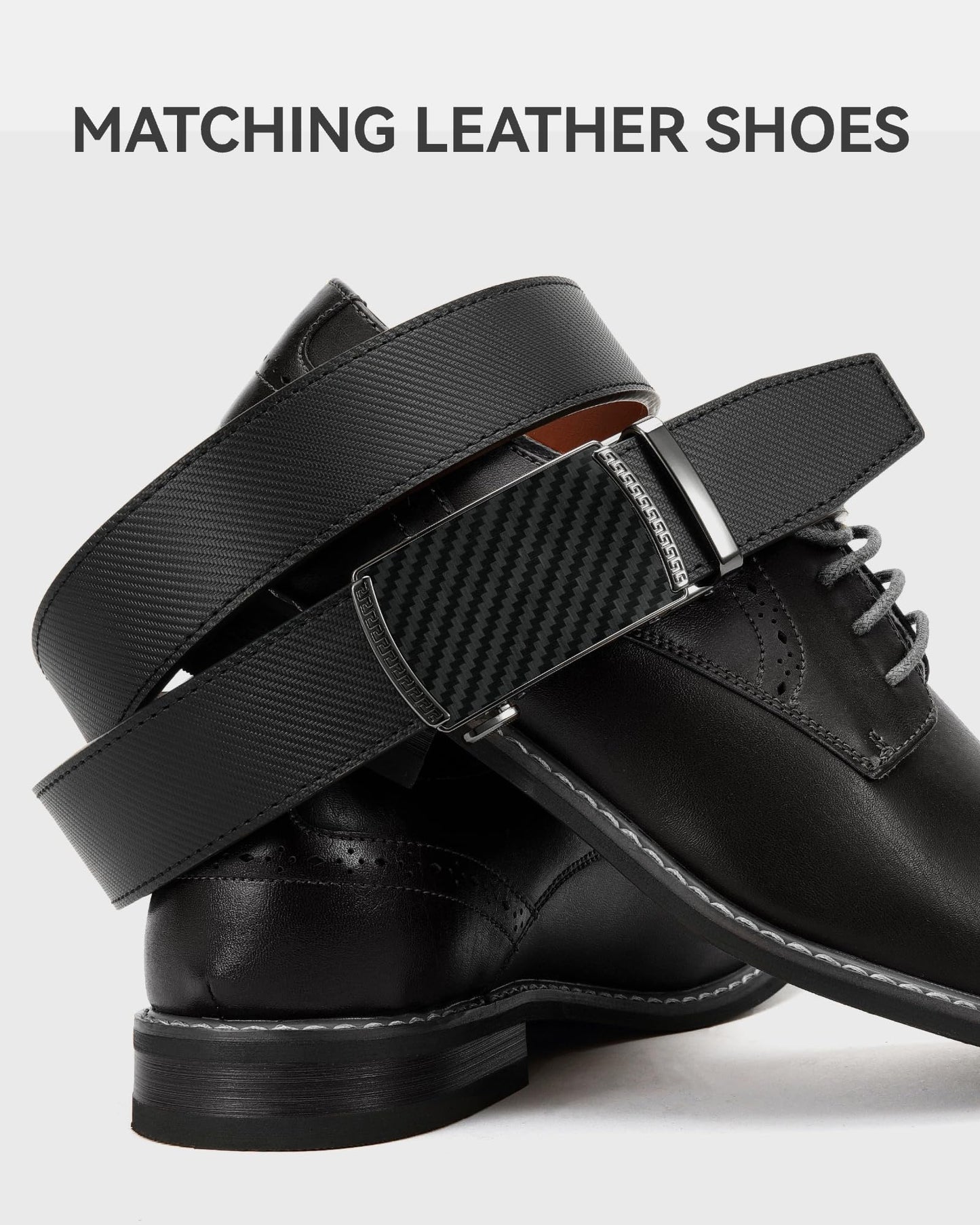 CHAOREN Gürtel Herren, Automatik Ledergürtel Herren Ratsche für Herren Business Anzug, 35mm Gürtel ohne Löcher, Größe Angepasst